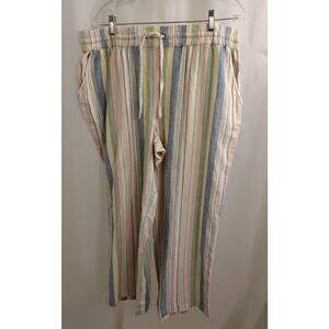 Denim and Co. Naturals Linen Blend Wide Leg Pants, size